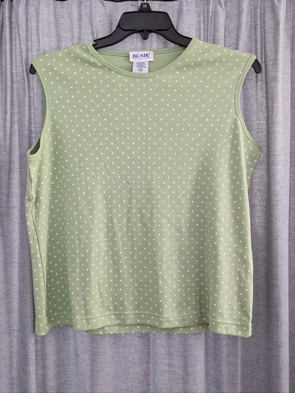 Blair Tank Top Women's PM Sleeveless Green Polka Dot Cottagecore Twee Spring